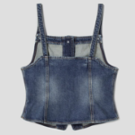 GANNI Heavy Washed Denim Top – Blue