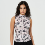 GANNI Shibori Pleat Top – Light Pink