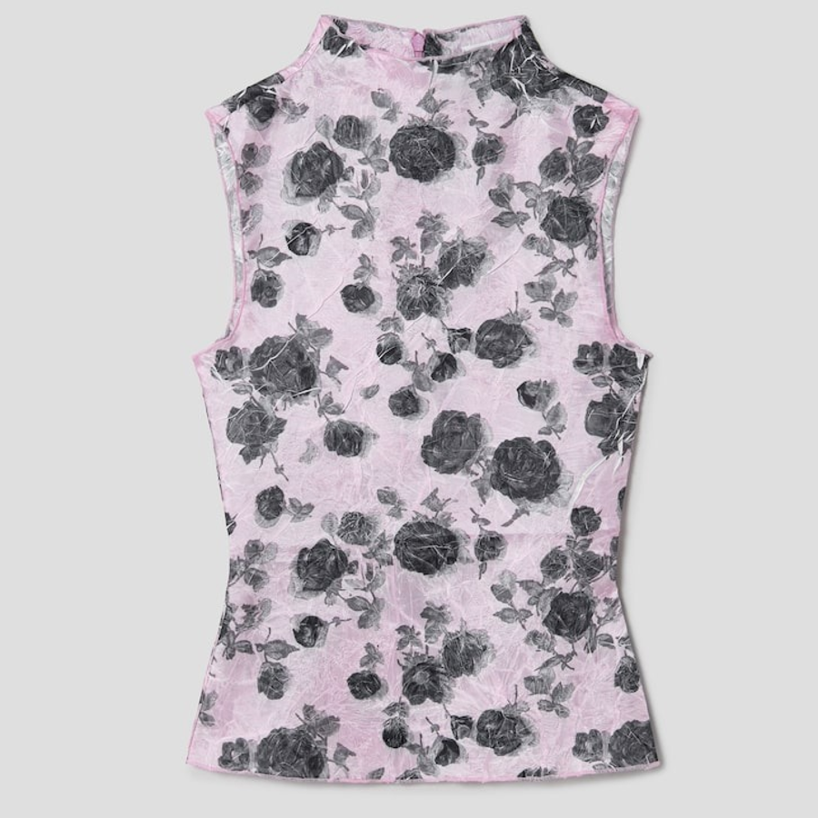 GANNI Shibori Pleat Top – Light Pink