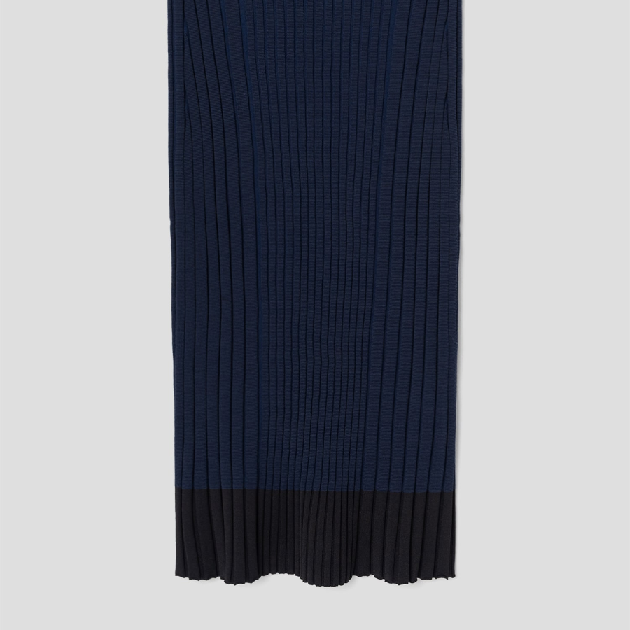 Maison Kitsune Women Baby Fox Patch Pleated Ribbed Midi Skirt