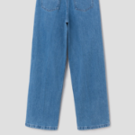Maison Kitsune Women Pleated Denim Jeans - Light Stone Indigo