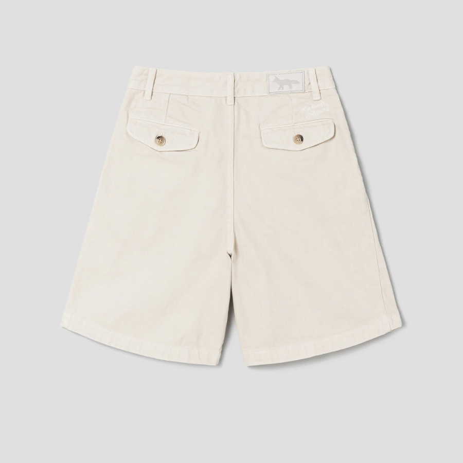 Maison Kitsune Women Casual Pleated Bermuda - Paper