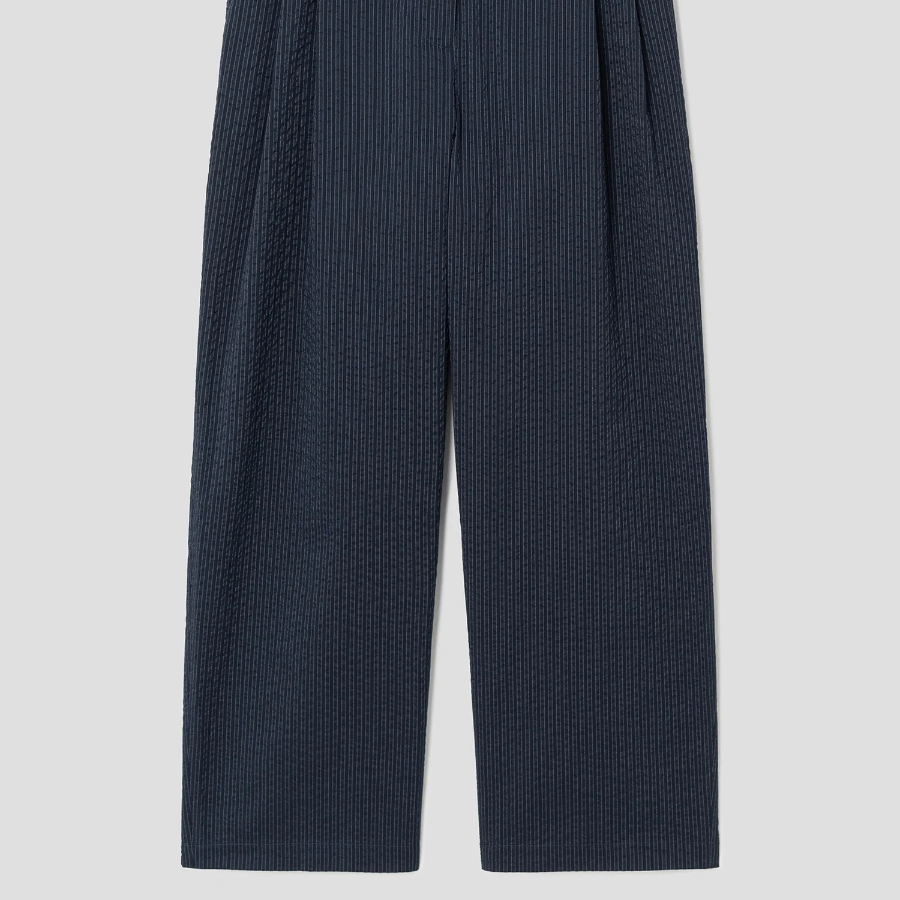 Maison Kitsune Women Elasticated Casual Pleated Pants - Navy