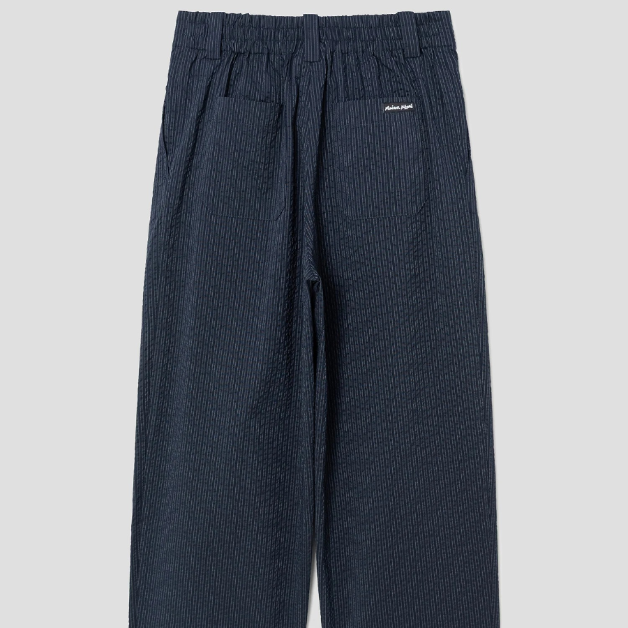 Maison Kitsune Women Elasticated Casual Pleated Pants - Navy