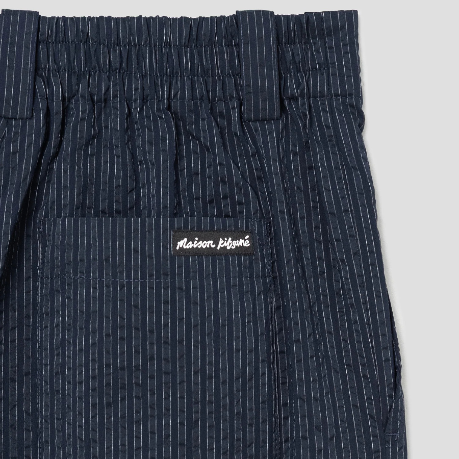 Maison Kitsune Women Elasticated Casual Pleated Pants - Navy