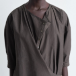 LEMAIRE – Short Sleeve Twisted Dress - Dark Brown