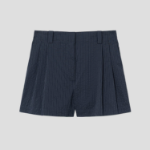 Maison Kitsune Women Casual Pleated Shorts - Navy