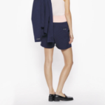 Maison Kitsune Women Casual Pleated Shorts - Navy