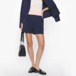 Maison Kitsune Women Casual Pleated Shorts - Navy