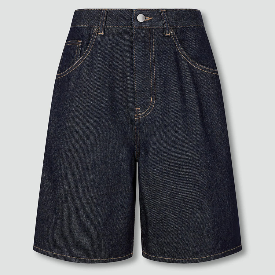 JAJU Denim Bermuda Pants (Navy) — универсальный деним в повседневной интерпретации