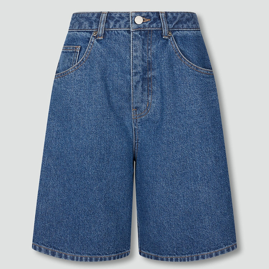 JAJU Denim Bermuda Pants (Blue) — лёгкий деним и расслабленный крой для летнего гардероба