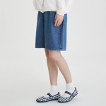 JAJU Denim Bermuda Pants (Blue) — лёгкий деним и расслабленный крой для летнего гардероба