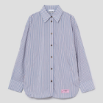 GANNI Yarn Dyed Stripe Shirt - Sky Blue