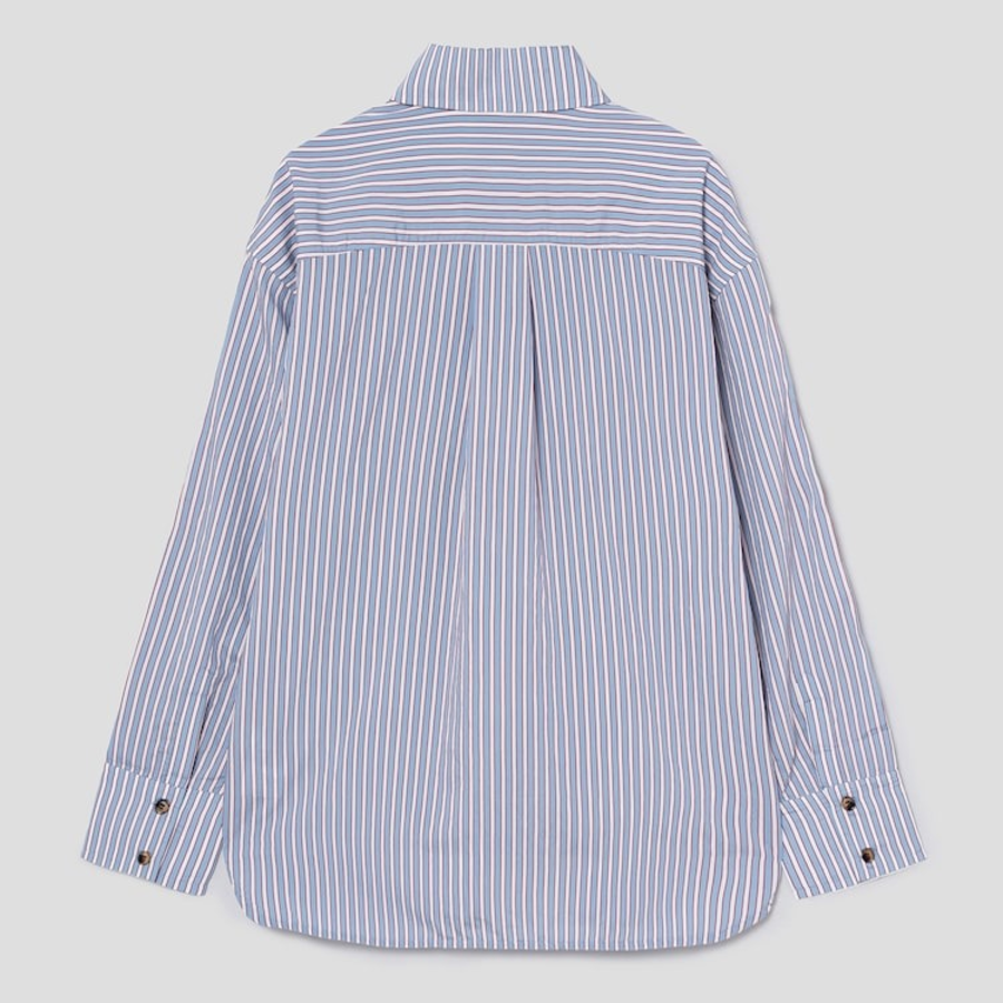 GANNI Yarn Dyed Stripe Shirt - Sky Blue