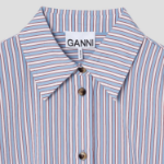 GANNI Yarn Dyed Stripe Shirt - Sky Blue
