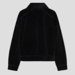 GANNI Heavy Velour Drop Shoulder Polo Shirt - Black