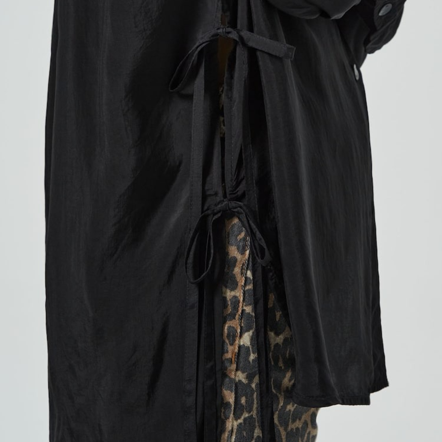 GANNI [EXCLUSIVE] Viscose Habotai Oversized Shirt - Black