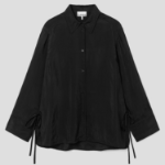 GANNI [EXCLUSIVE] Viscose Habotai Oversized Shirt - Black