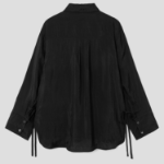 GANNI [EXCLUSIVE] Viscose Habotai Oversized Shirt - Black