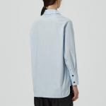 GANNI [EXCLUSIVE] Cotton Poplin Oversize Raglan Shirt - Sky Blue