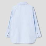 GANNI [EXCLUSIVE] Cotton Poplin Oversize Raglan Shirt - Sky Blue