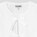 GANNI Cotton Poplin Peplum Blouse - Bright White