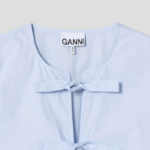GANNI [EXCLUSIVE] Cotton Poplin Peplum Blouse - Heather