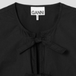 GANNI Cotton Poplin Peplum Blouse - Black