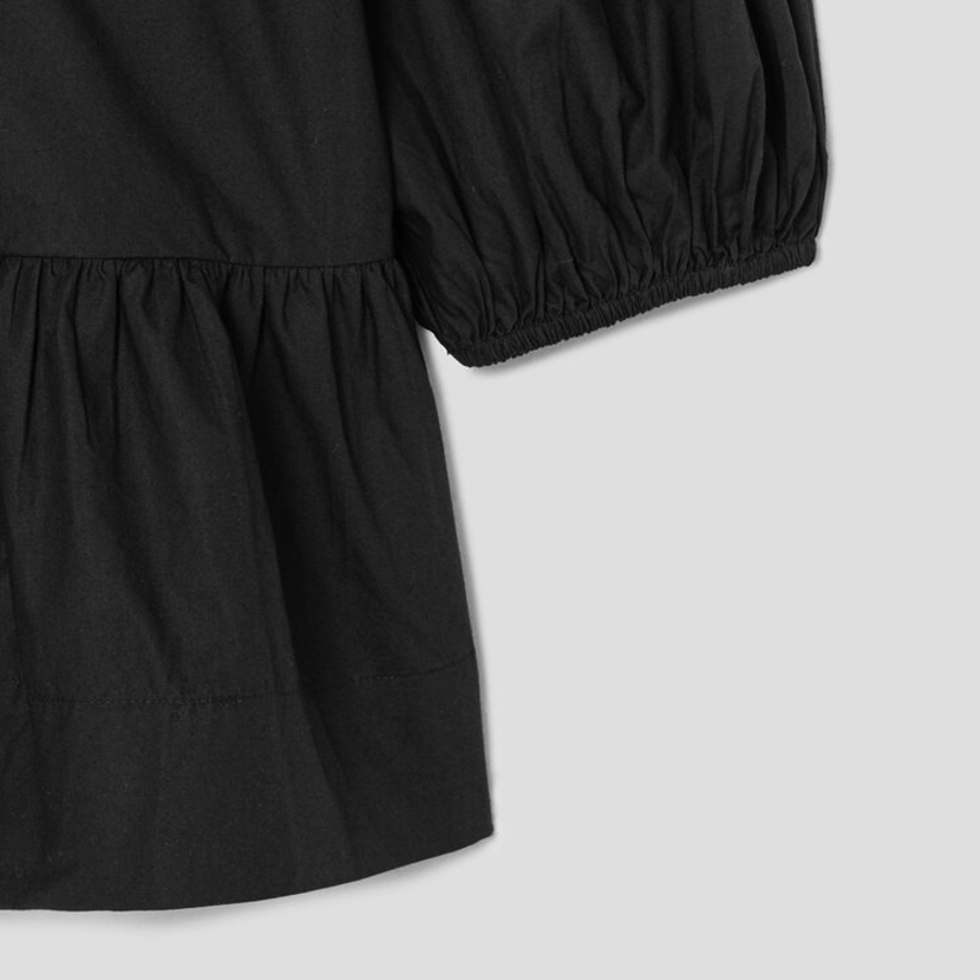 GANNI Cotton Poplin Peplum Blouse - Black