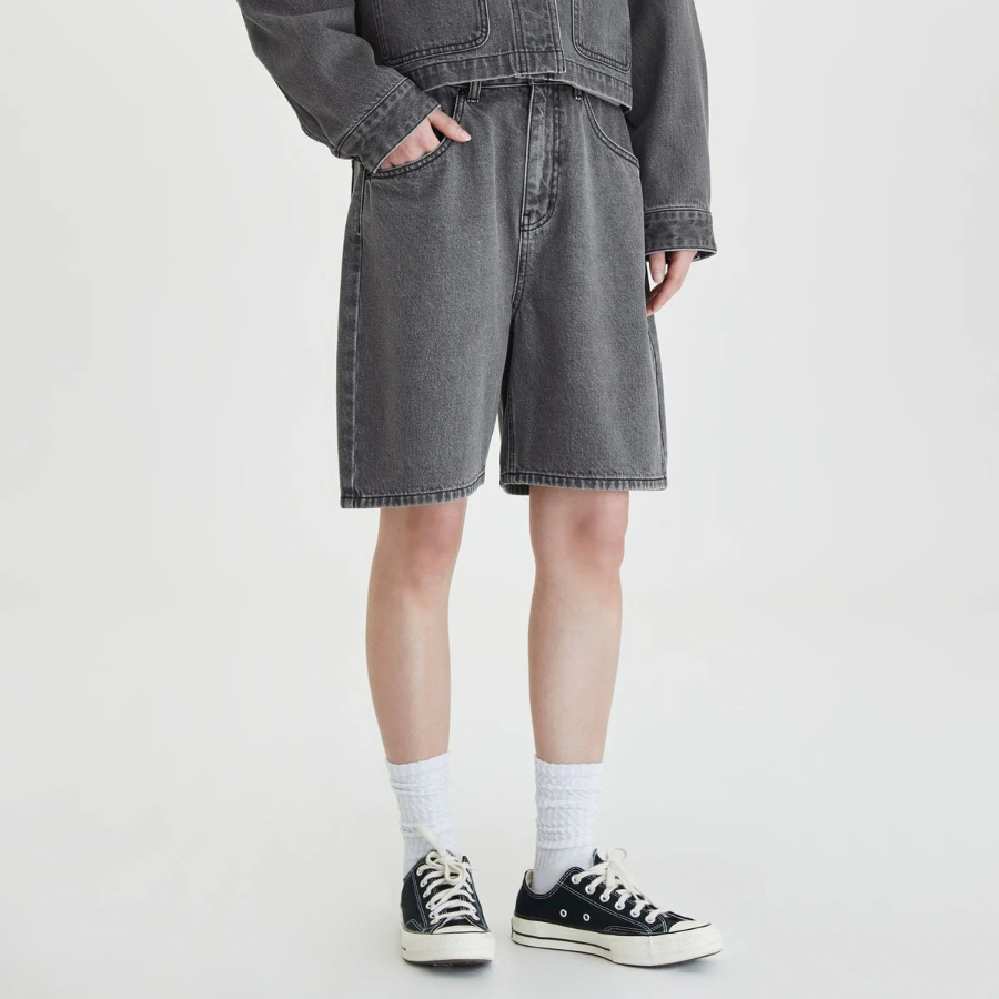 JAJU Denim Bermuda Pants (Gray) — сдержанный стиль и удобство каждый день