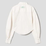 GANNI Washed Stretch Cotton Corset Shirt - Ivory