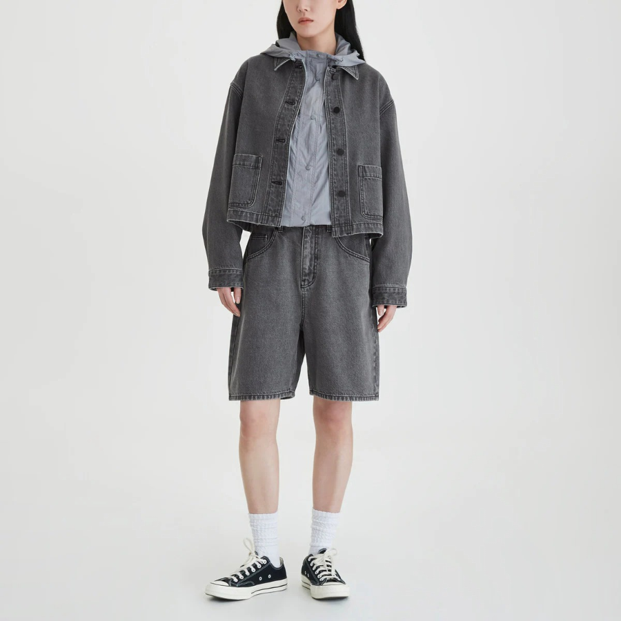 JAJU Denim Bermuda Pants (Gray) — сдержанный стиль и удобство каждый день