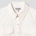 GANNI Washed Stretch Cotton Corset Shirt - Ivory