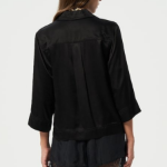 GANNI Washed Satin Shirt - Black