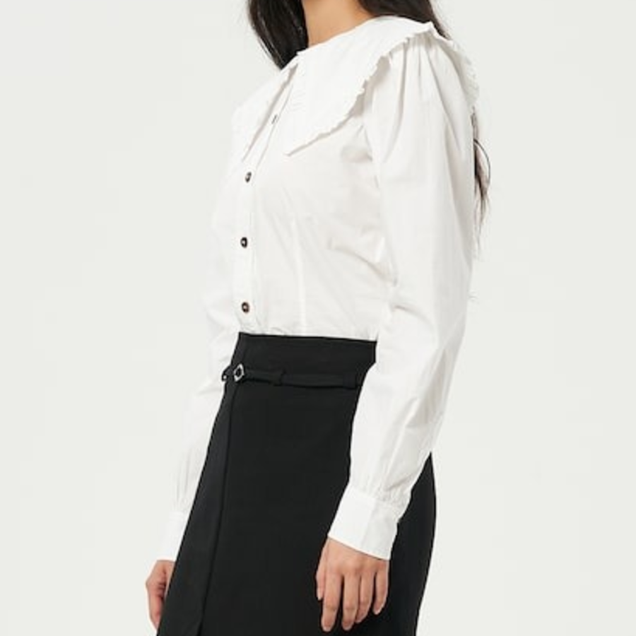 GANNI Fitted Shirt - Bright White