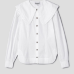 GANNI Fitted Shirt - Bright White