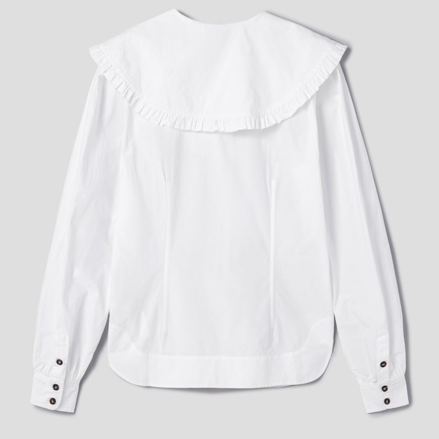 GANNI Fitted Shirt - Bright White