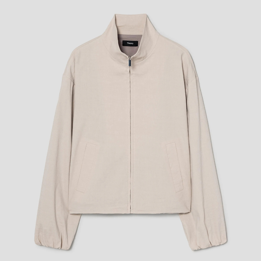 Theory Women Good Crunch Zip Blouson Jacket - Straw