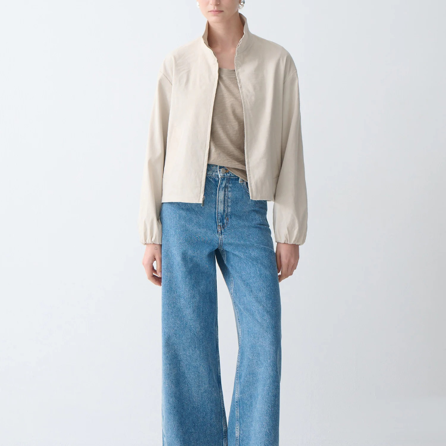 Theory Women Good Crunch Zip Blouson Jacket - Straw