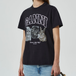 GANNI [EXCLUSIVE] Basic Cotton Jersey Animals Relaxed T-shirt - Ash