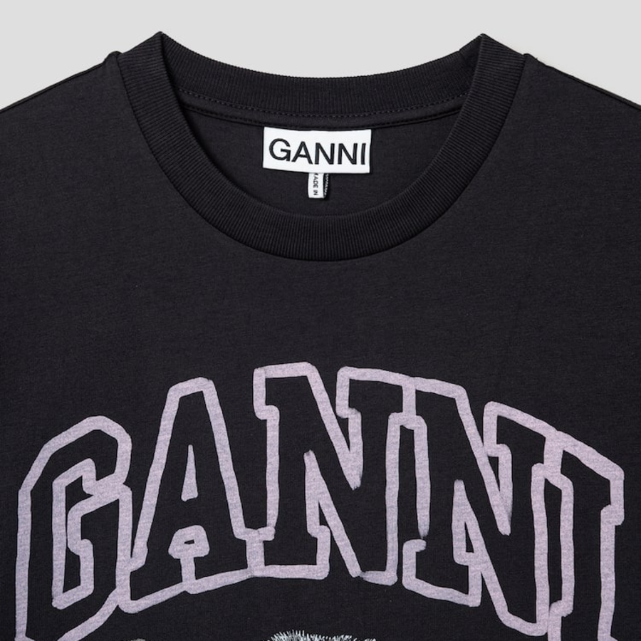 GANNI [EXCLUSIVE] Basic Cotton Jersey Animals Relaxed T-shirt - Ash