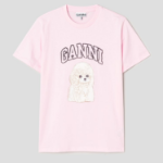 GANNI Basic Cotton Jersey Poodle Relaxed T-shirt - Light Pink