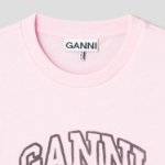 GANNI Basic Cotton Jersey Poodle Relaxed T-shirt - Light Pink
