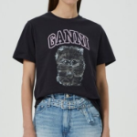 GANNI [EXCLUSIVE] Basic Cotton Jersey Katty Relaxed T-shirt - Ash