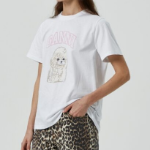 GANNI [EXCLUSIVE] Basic Cotton Jersey Poodle Relaxed T-shirt - White