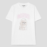 GANNI [EXCLUSIVE] Basic Cotton Jersey Poodle Relaxed T-shirt - White