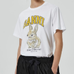 GANNI Basic Jersey Baby Bun Relaxed T-Shirt - White