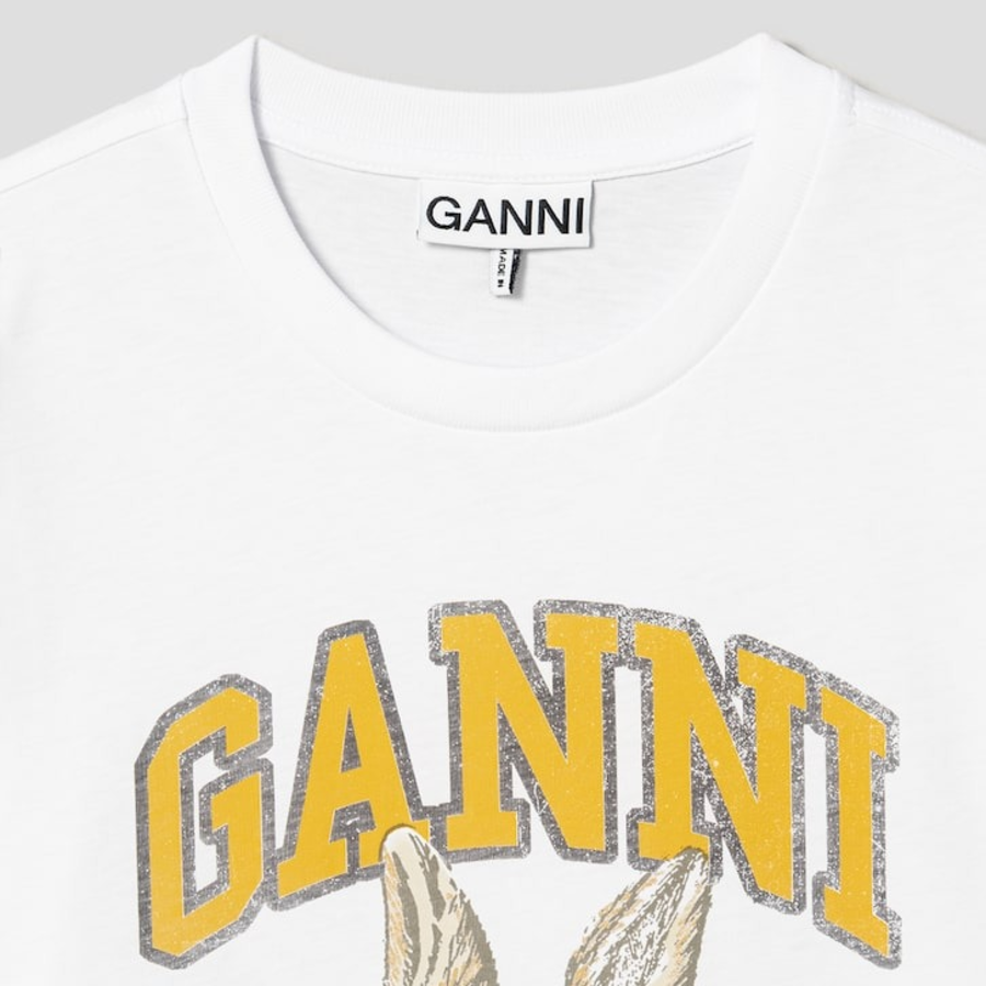 GANNI Basic Jersey Baby Bun Relaxed T-Shirt - White