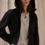 Theory Women Cotton Chino Hood Crop Jacket - Black