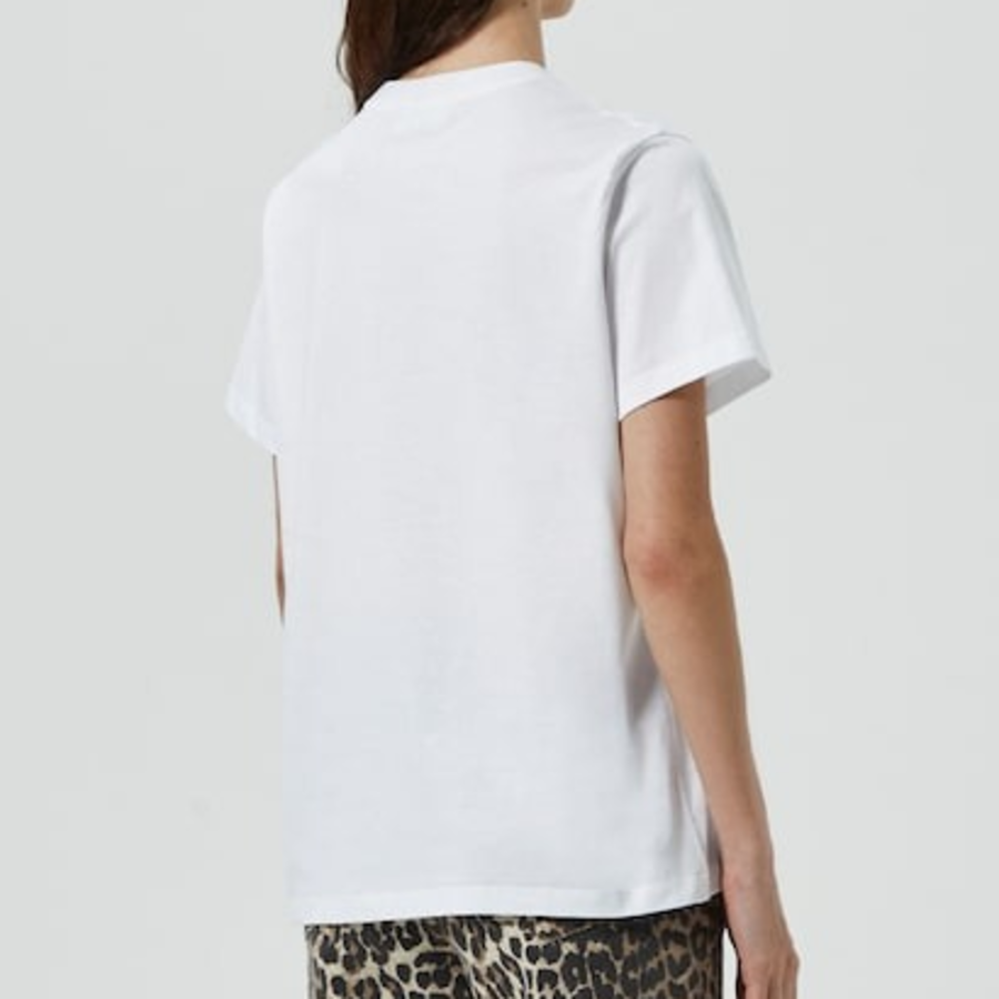 GANNI Basic Cotton Jersey Animals Relaxed T-shirt - White
